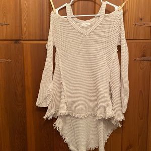 Flowy Cut-Out Shoulder Sweater